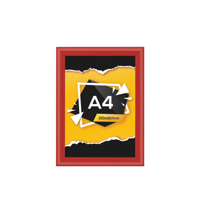 Alternative view of Alu-Klapprahmen DIN A4, 25 mm Profil, rot RAL 3020, Gehrung